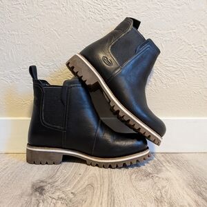 Chaco Black Leather Ankle Boots